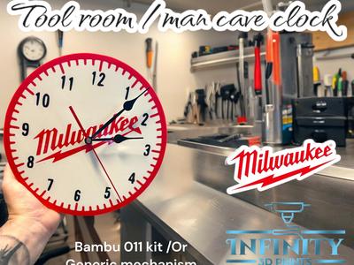 MILWAUKEE TOOL ROOM / MAN CAVE CLOCK 
