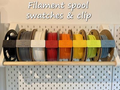 Filament spool swatches & clip (2in1)