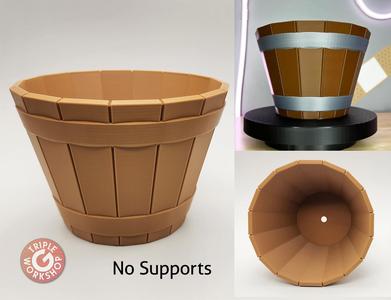 Wood Plank Planter Pot - No Supports