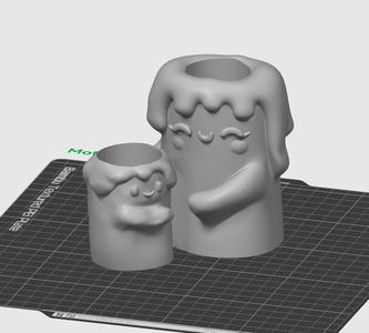 Cute Mother’s day Candle - Candle Holder - 3D print STL and 3MF file