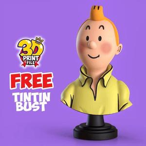 FREE TINTIN 3D Bust model