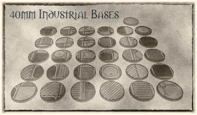 40mm Industrial Bases (x31) – For Warhammer 40k, Dungeons & Dragons, Pathfinder and more.