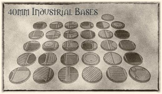 40mm Industrial Bases (x31) – For Warhammer 40k, Dungeons & Dragons, Pathfinder and more.