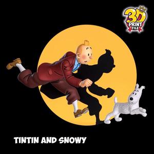 TINTIN AND SNOWY 3D model DIORAMA V.1 (stand and relief)