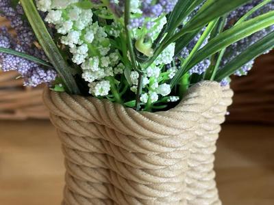 Four Corner Coiled Rope Vase