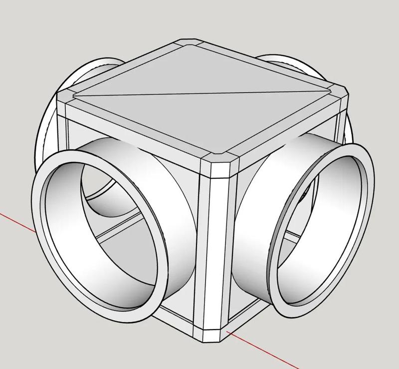 4-way Exhaust Duct Junction Box – 4 inch