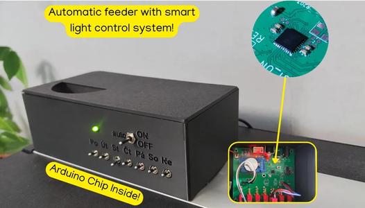 Automatic Fish Feeder With Smart Light Control (Automatické krmítko pro ryby s chytrým ovládáním světla))