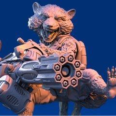 Rocket Raccoon 3D Printing Figurine | Assembly