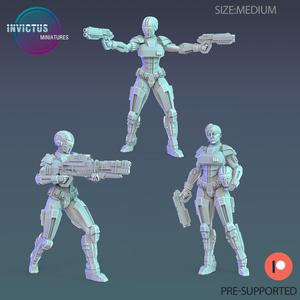 Galactic Police Female Set / Alien Ship Officer / Warship Soldier / Headhunter / Cyberpunk Warrior / Cosmic Invasion Army / Trooper Attack / Sci-Fi Encounter