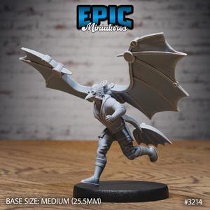 Winged Glider Pilot Levi Running / Steampunk Construct / War Tech / Battle Robot / Flying Cyberpunk Soldier