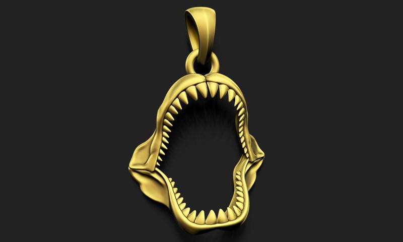 Great White Shark Jaw Pendant