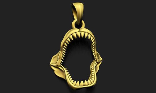 Great White Shark Jaw Pendant