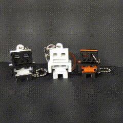 Halloween Minecraft skull keychain