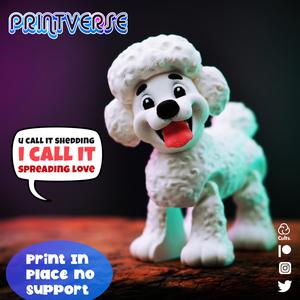 Flexy Poodle Dog Print In Place No Supports