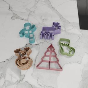 3D Cookie Cutter Set For Christmas with 3D Stl Files & Christmas Tree, Cookie Cutter Christmas, Santa, 3D Printing, Deer, Christmas Sock