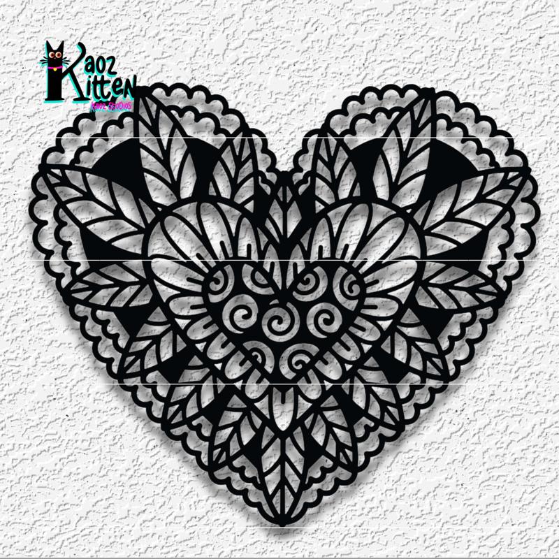 mandala heart wall art valentines day decor