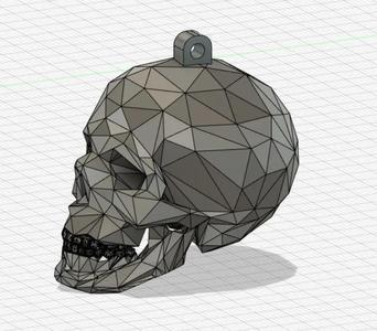 Low Poly Skull Keychain