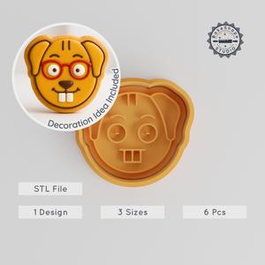 Intelligent Shape Cutter & Stamp Set, Cute Dog Design, 6-Piece Cookie & Fondant Pack, Small to Large PRODUCT_912