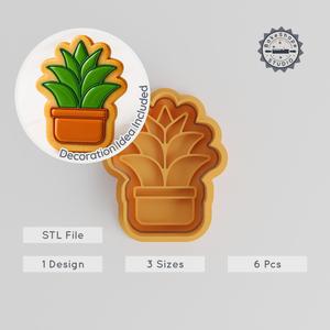 Agave Plant Shape Cutter & Stamp, Cookie & Fondant Set, Botanical Leaf Design, 3 Sizes, 6 Piece Collection PRODUCT_381