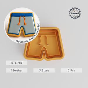 Board Shorts Shape Cutter & Stamp Set, Perfect for Cookies & Fondant, 6-Piece Pack PRODUCT_1952
