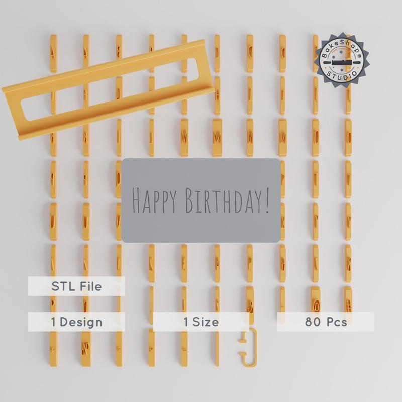 Amatic SC 1/2" Font Tile Set, 80 Pieces, Perfect for Clay, Cookies & Fondant PRODUCT_2814