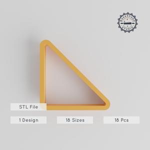 Right Triangle Shape Cutter Set, 18 Pieces, Cookie & Fondant Tool, Sizes 0.75"-5.00", Geometric Triangle for Clay & Baking PRODUCT_1162