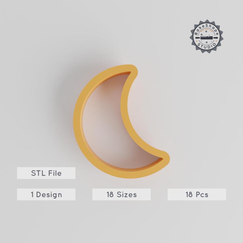 Moon Shape Cutter Set, 18 Sizes, Perfect for Cookies, Fondant & Clay, Night Sky, Crescent, Celestial Body PRODUCT_106