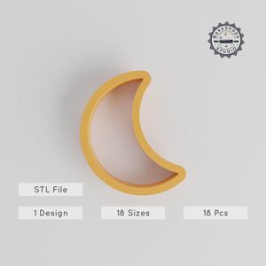 Moon Shape Cutter Set, 18 Sizes, Perfect for Cookies, Fondant & Clay, Night Sky, Crescent, Celestial Body PRODUCT_106