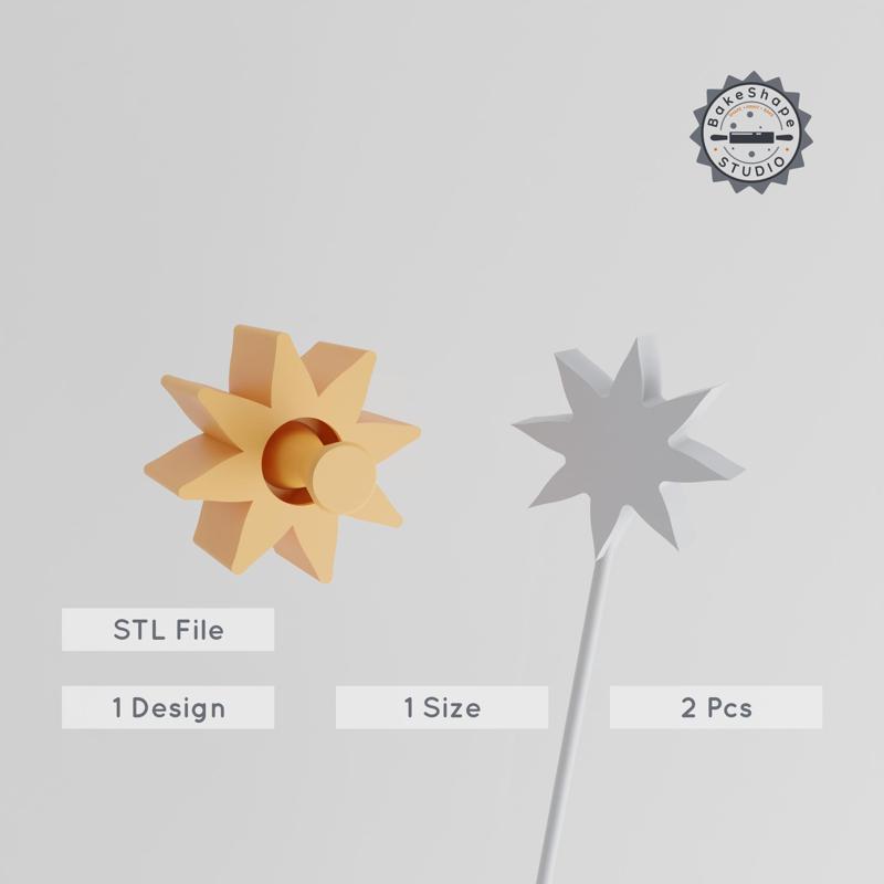 Gazania Cake Pop Mold, Vibrant Bloom Flower Design, 2-Piece Set for Spring Flower Creations PRODUCT_1257
