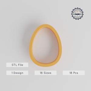 Egg Shape Cutter Set, 18 Sizes, Perfect for Cookies, Fondant & Clay, Oval Geometric Design PRODUCT_1169