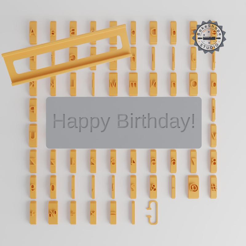 Liberation Sans Font Tile Set, 80 Pieces, 1/2" Size, Ideal for Clay, Cookies & Fondant PRODUCT_2139