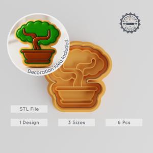 Bonsai Tree Shape Cutter & Stamp, 3 Size Cookie & Fondant Mold Set, Miniature Garden Tree, Indoor Bonsai STL PRODUCT_384