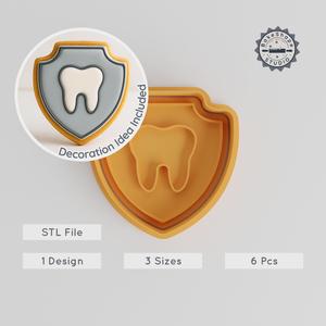Plaque Shape Cutter & Stamp Set, Perfect for Cookies & Fondant, Small/Medium/Large, Oral Care & Dental Hygiene Theme PRODUCT_505