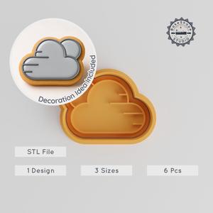 Weather Cookie Cutter & Stamp Set, Cloudy & Sunny Designs, 6 Piece, S/M/L Sizes, Perfect for Fondant & Baking PRODUCT_495