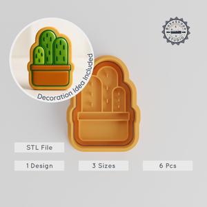 Triple Cactus Cutter & Stamp Kit, Cookie & Fondant Tool, 6-Piece Set, S/M/L Sizes PRODUCT_342