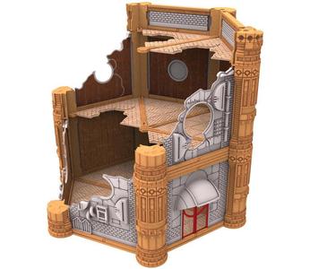 Modular building - Ruins of Tenkyo sample - 4 Printing options -> Resin / PLA
