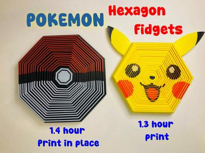 Pikachu and Pokemon PokeBall Hexagon Fidget Toys