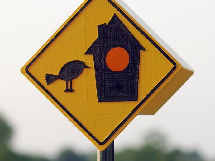 3D-Printed Birdhouse, A Sign