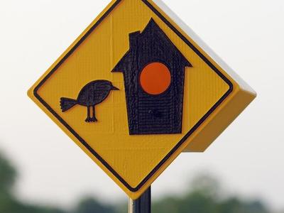 3D-Printed Birdhouse, A Sign
