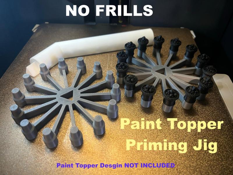 NO FRILLS Paint Cap Priming Jig