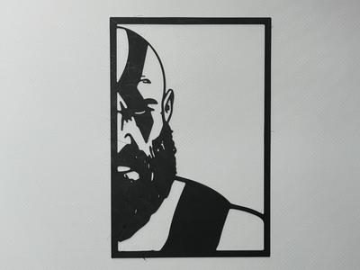 Kratos silhouette from God of Wars (wall art)