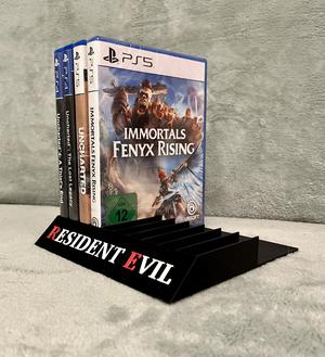 Resident Evil PlayStation 4 /5  Spieleständer, Vitrinenschuber, PS4, PS5 MMU und Single Version