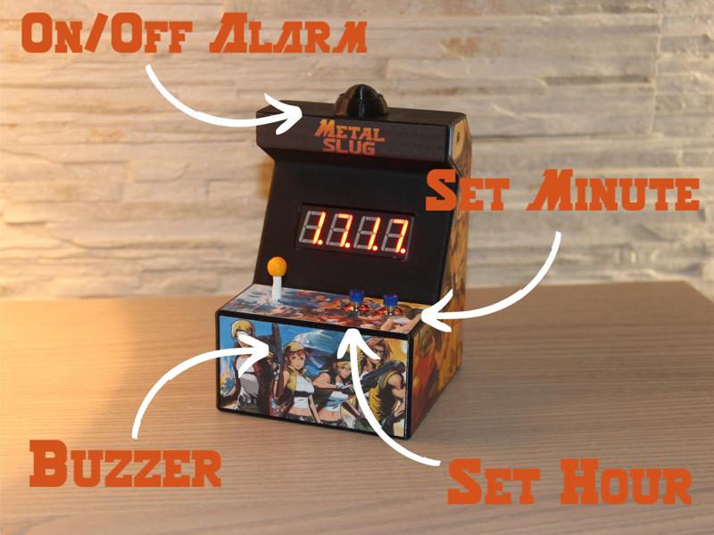 Custom Arcade Cabinet Clock with Alarm