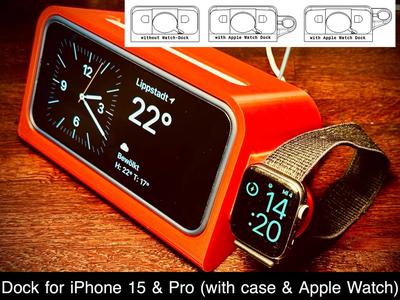 Dock for iPhone15 & 15Pro +Apple Watch options