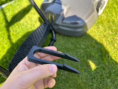 Trampoline ladder anchor for automower