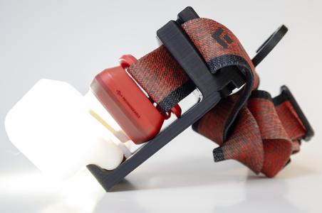 Foldable Headlamp Hook for tents with a light diffuser (to use as a lantern)