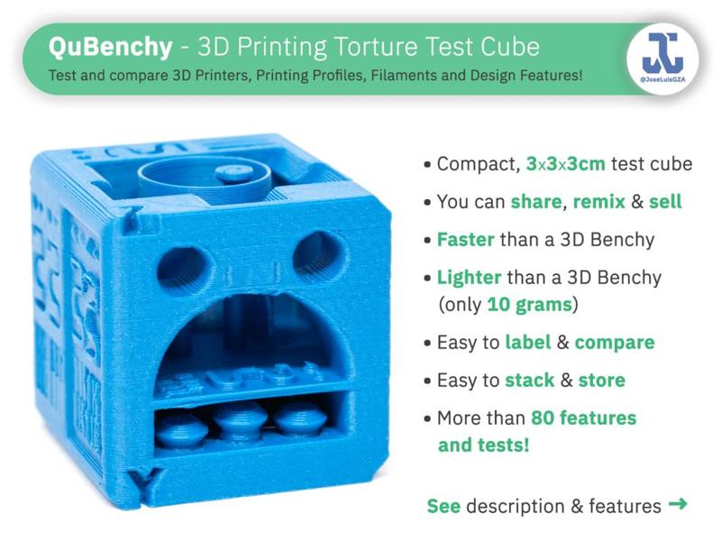 QuBenchy - 3D Printing Torture Test Cube