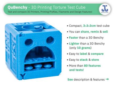 QuBenchy - 3D Printing Torture Test Cube