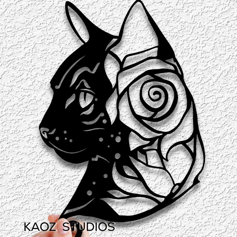 whimiscal kitty wall art galaxy cat wall decor fantasy kitten decoration