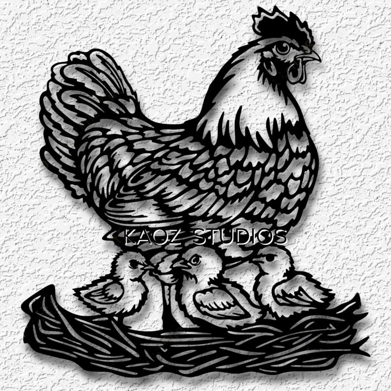 hen with chicks wall art chicken wall decor ranch house decoration